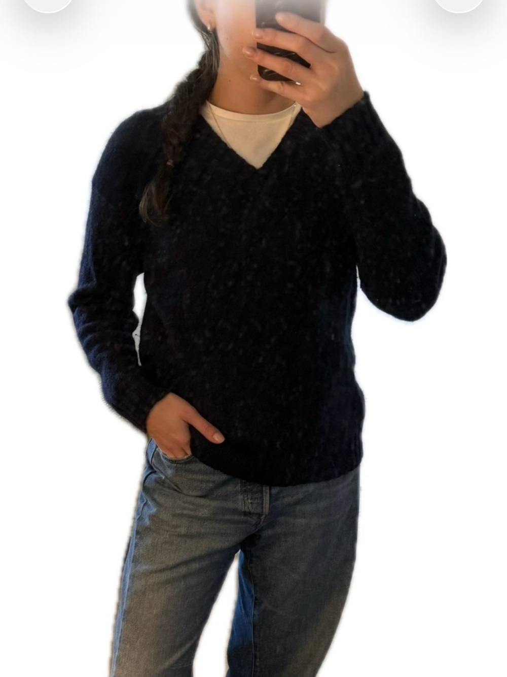 Crystal KobeBlack V-Neck Sweater